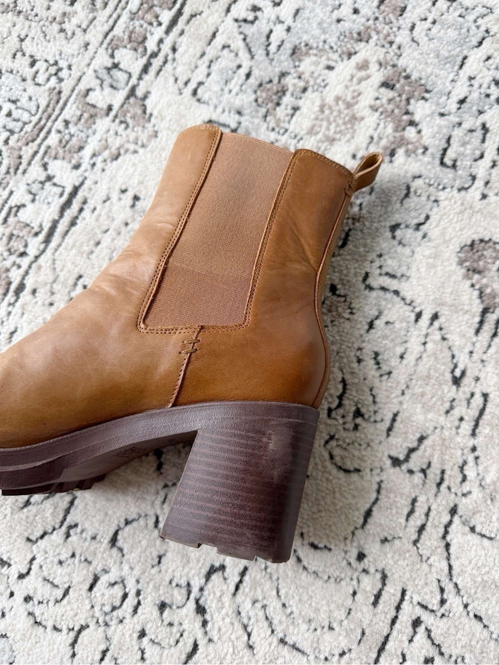 Brown Vegan Leather Dilana Platform Chelsea Boots - Picture 6 of 6